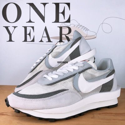 【正品】ONE YEAR_ Sacai x Nike LDV Waffle 聯名 解構 網面 透氣 灰 白 BV0073-100潮鞋