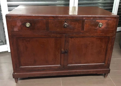 古董老件 老台灣 檜木桌櫃 尺寸比一般大 斗櫃 桌面整塊檜木板 長106公分寬60公分
