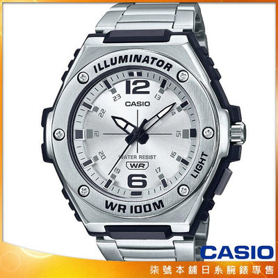 【柒號本舖】CASIO 卡西歐超霸運動鋼帶錶-銀 # MWA-100HD-7A (台灣公司貨)