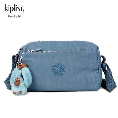 Kipling 猴子包 K16217 霧霾藍 輕量輕便多夾層 斜背肩背包 多夾層 大容量 隨身包 日常 防水 限時優惠