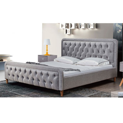 【在地人傢俱】22 Z便宜購N-K142灰色布面5尺雙人床台/床架 ZSH301-1