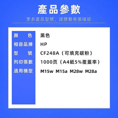熱賣 全新副廠相容HP CF248A M28w M28a M15w M15a 48A印表機碳粉匣可填充易加粉新品 促銷