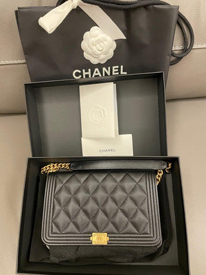 Chanel BOY WALLET ON CHAIN全新皮夾（2022購證）