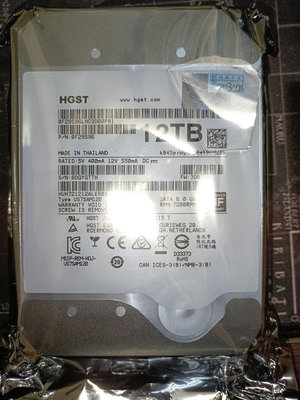 現貨 HGST 企業級 硬碟 12TB 12T HUH721212ALE601 氦氣硬碟 參考4TB 8TB 10TB