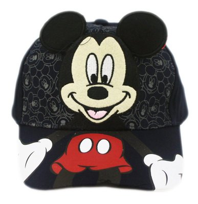 【卡漫迷】 米奇 兒童 帽子 ~ 頭圍54公分 Mickey 米老鼠 魔鬼氈設計 遮陽帽 棒球帽 網球帽 鴨舌帽 童帽