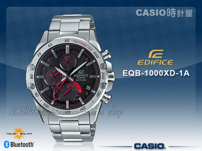 CASIO 時計屋 卡西歐手錶 EDIFICE EQB-1000XD-1A 三眼男錶 太陽能 藍牙 EQB-1000XD