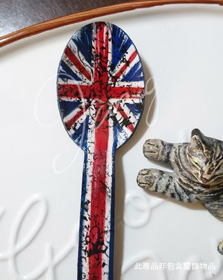 手繪療癒小物~英國國旗潑墨感 木湯匙造型磁鐵/冰箱貼/書籤