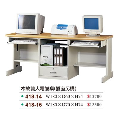 【OA批發工廠】鋼製電腦桌 工作桌 抽屜式電腦筒 堅固耐用 木紋面白身 也有灰白面 多種尺寸 418-14