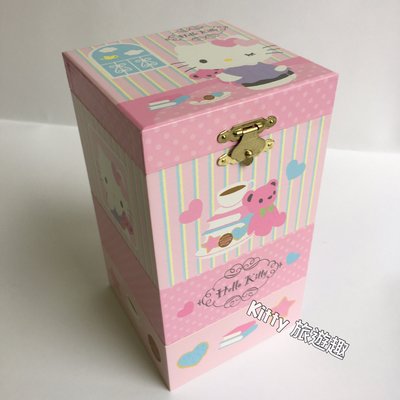 [Kitty 旅遊趣] Hello Kitty 首飾盒 珠寶盒 置物盒 收納盒 三層 有鏡子 飾品整理盒 擺飾品