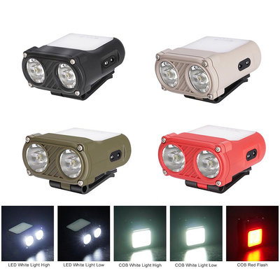 可充電運動傳感器頭燈超亮輕型 LED 頭燈防水 COB 頭燈手電筒,適用於野營遠足