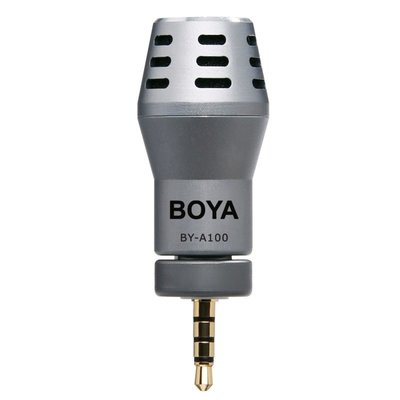 【新魅力3C】 全新 博雅 BOYA BY-A100 指向性立體聲麥克風 錄音 手機直播 採訪麥克風 銀灰色