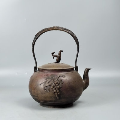 。本間琢磨造日本斑紫銅銅壺。日本銅壺日本老銅壺水