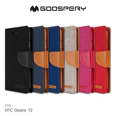 --庫米--GOOSPERY HTC Desire 12 / 12+ CANVAS 網布皮套 磁扣 可插卡 保護套