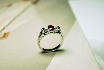 【東采藝術珠寶】天然紅寶石 K金戒指 天然礦石 寶石戒指 鑽戒 RKG0016 戒圍 #7.5 號 內16mm