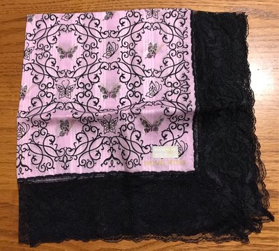 日本手帕  擦手巾 Hanae Mori 森英惠  no. 32-61。58cm 大蕾絲手帕