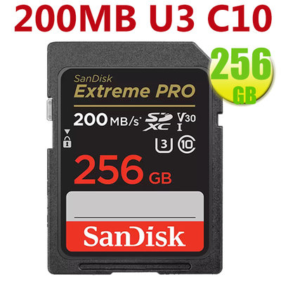 SanDisk 256GB 256G SDXC【200MB/s】Extreme Pro SD V30 4K 相機記憶卡