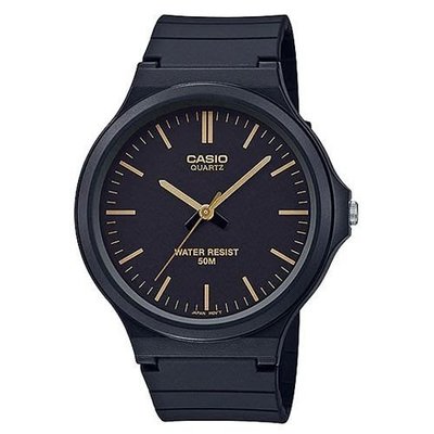 【金台鐘錶】CASIO卡西歐 (考試專用)(學生 當兵 必備) (黑面金釘字) 43mm大錶面 MW-240-1E2