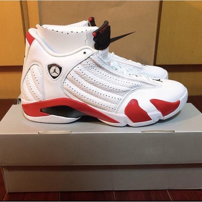 miniAir Jordan 14 "Candy Cane”487471-100 籃球鞋 白紅鞋