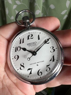 【永大精品】SEIKO精工  時尚簡約機械懷錶-白面 機芯：Cal.6110A 錶俓50mm 寶石數21石