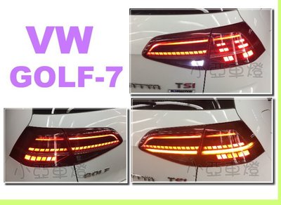 小亞車燈改裝--全新 福斯 VW GOLF 7 代 2014 2015年 跑馬流光 方向燈 GOLF7尾燈 後燈