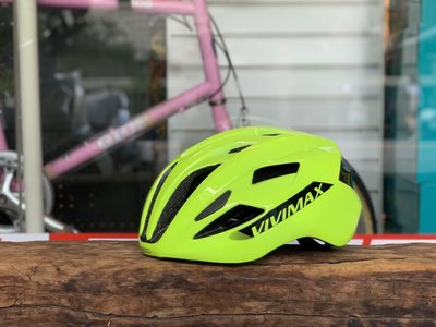 【速度公園】新款 Vivimax Aero21 自行車安全帽 亮面螢光黃 58-62 亞洲頭圍 安全帽 三段上下可調