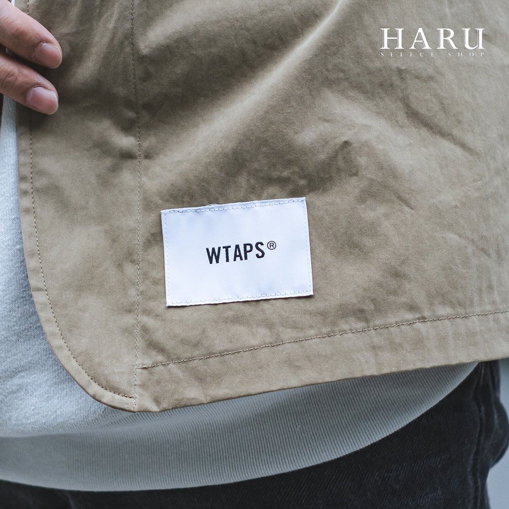 WTAPS SCOUT LS NYCO TUSSAH 刺繡骨頭無領黑色卡其襯衫外套| Yahoo奇摩拍賣