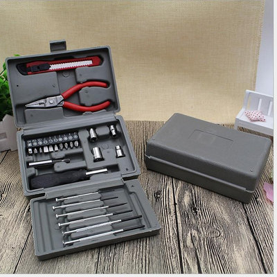 24PC工具套裝 家用多功能五金工具箱 禮品組合工具箱工具盒