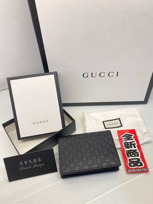 米雪兒精品~全新GUCCI 544474 Gutchishima GG 黑色釦式多卡式零錢包短夾