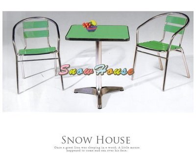 ╭☆雪之屋居家生活館☆╯A846-3@特惠組合@ 綠色森林戶外摩登休閒桌椅組/鋁製**一桌二椅