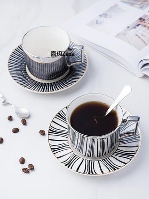 新品輕奢北歐風咖啡杯輕奢高級感杯子鏡面倒影電鍍銀色馬克杯創意設計