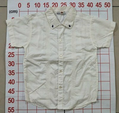 【二手衣櫃】Royal Queen's Polo Team 兒童白色短袖襯衫 120男童白色純棉短袖襯衫 1080105
