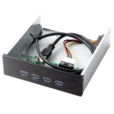 U3-100 機箱5.25"前置面板 USB3.0機殼面板 USB3.0*4擴充面板 USB一分四 USB3.0分接座