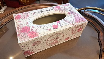 歐式古典玫瑰水鑽面紙盒～（含運費）