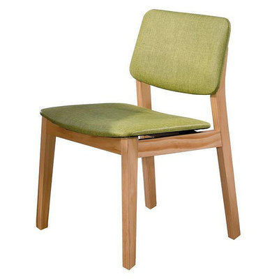 【HB507-02】史蒂夫原木亞麻皮餐椅(綠皮)