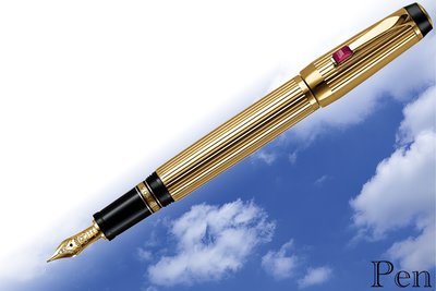 【Pen筆】德國製 Mont Blanc萬寶龍 波西米亞K金/紅寶石鋼筆M尖 5800