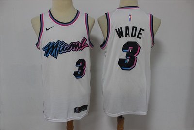 德韋恩·韋德 （Dwyane Wade）NBA邁阿密熱火隊 城市版 白色 球衣 3號
