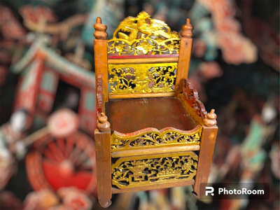 清代 木雕鏤刻鳳凰花卉紋飾 佛龕 神轎 神台 請神椅