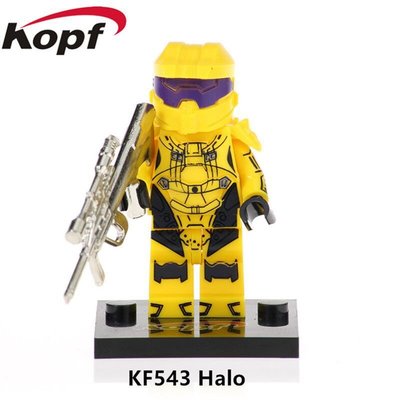 【積木班長】KF543 HALO 菁英戰士 黃色 最後一戰 槍戰 軍事 人偶 袋裝/相容 樂高 LEGO 積木