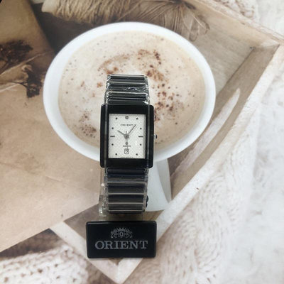 「官方授權」ORIENT東方錶 女 中型黑陶瓷白面 石英腕錶 (HM7BC13S) 23mm