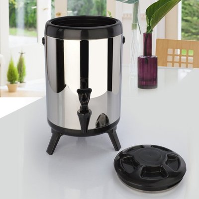 【熱賣下殺】奶茶桶 不銹鋼保溫桶奶茶桶咖啡豆漿桶 商用8L雙層保溫桶