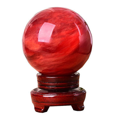 紅水晶球 紅水晶熔煉球居家辦公室擺件紅水晶熔煉球擺件