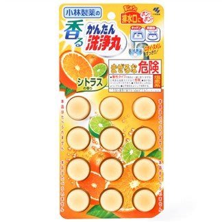日本製 小林製藥 排水管香氛除垢錠 清潔錠-柑橘 12錠入