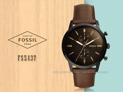 FOSSIL 手錶專賣店 國隆 FS5437 都會三眼計時男錶 深棕色錶面 防水50米 全新品 保固一年 開發票