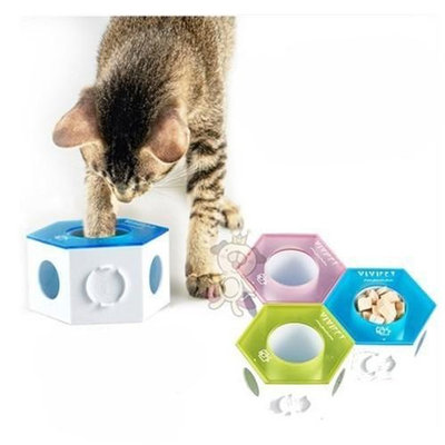 寵喵樂 VIVI PET小野豹 貓咪益智零食盒 藍/粉/綠 三色可選『WANG』