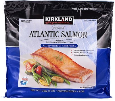 【日日小舖外送代購】好市多 Kirkland 科克蘭 大西洋冷凍鮭魚排 1.36公斤