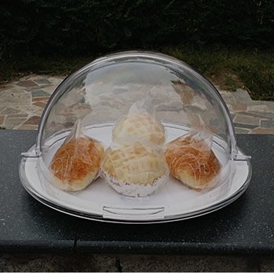 現貨特價*白色展示盤試吃盤 面包水果點心食物托盤帶圓形透明翻蓋 食物罩#蛋糕盤#點心罩#托盤#展示盤