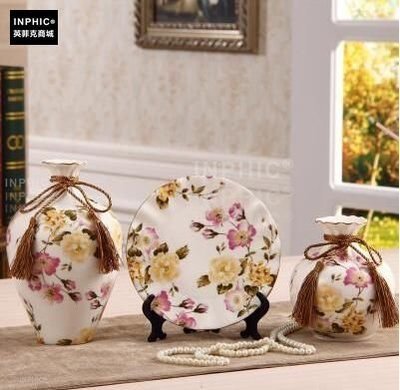 INPHIC-歐式陶瓷花瓶三件套創意奢華家居飾品客廳花器-E款三件套單瓶_S01870C