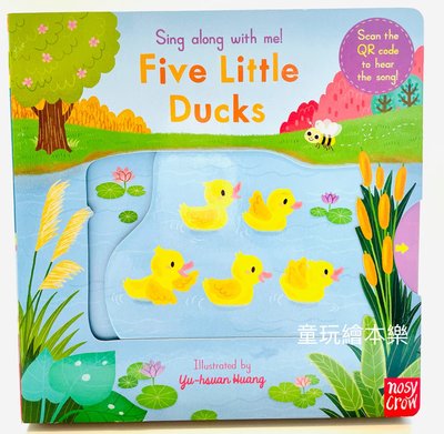 現貨《童玩繪本樂》聽唱玩童謠遊戲書 Sing Along With Me five little ducks英語律動