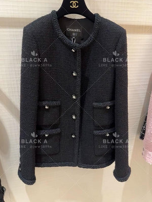 【BLACK A】Chanel 23K 秋冬新款黑色編織毛呢外套 價格私訊