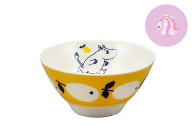 LAURELLAND 全新 現貨 日本 MOOMIN 嚕嚕米 陶瓷飯碗 黃色